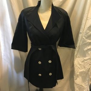 Bill Blass New York Navy Poncho